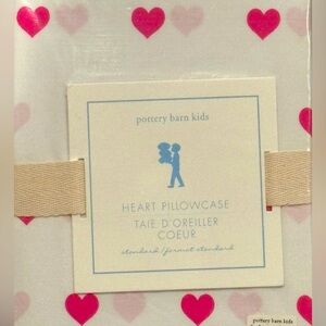 Pottery Barn Kids Bright Pink Hearts Pillowcase- NEW WITH TAGS